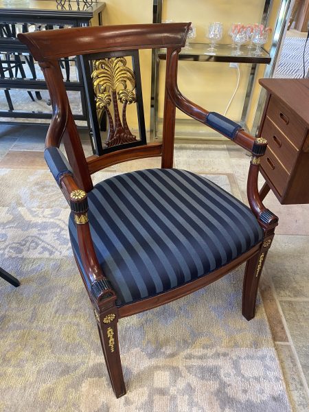 British Colonial Cherry Mahogany Accent Chair