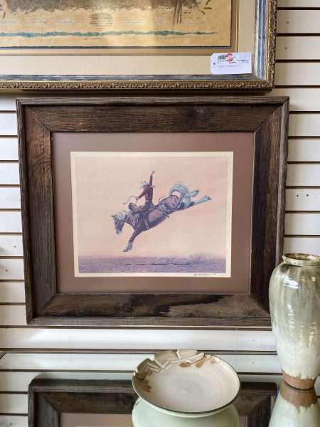 Vintage Bronze Artist Don Hershberger Signed Rodeo Print