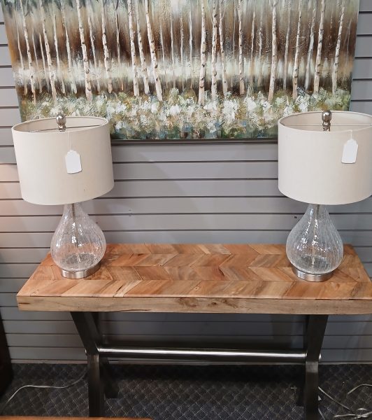 Newer Dileep Industries Imported Wood And Chrome Console 