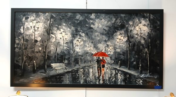 European Love Abstract Acrylic Art Reproduction Signed 