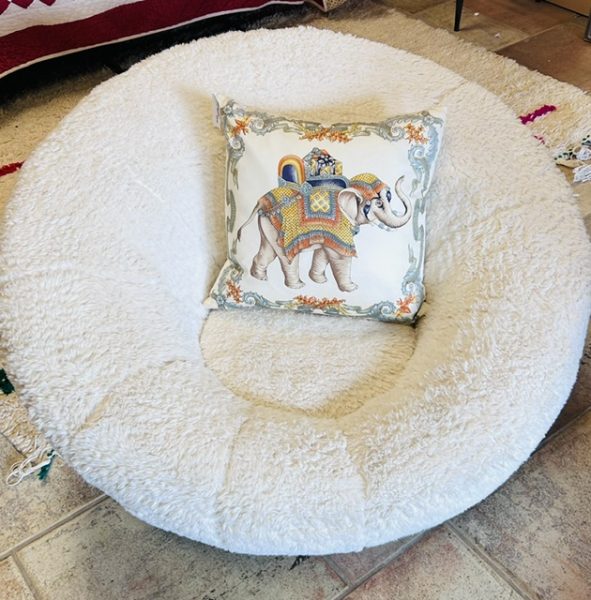 West Elm Petite Groovy Fuzzy Swivel Chair