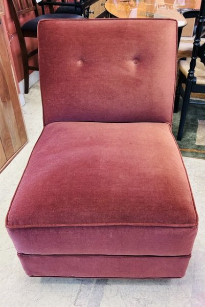 Mitchell Gold Rust Velvet Swivel Slipper Chair