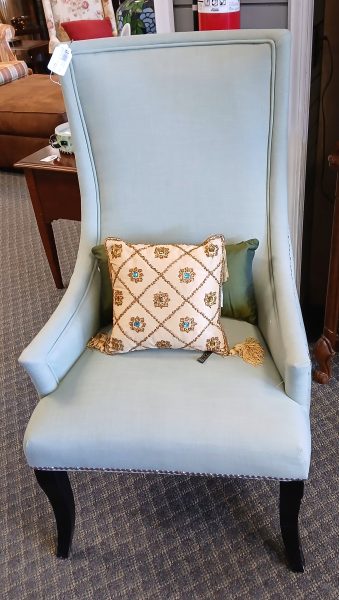 2-Garden Ridge Upholstered Hobnail Wing Back Chairs Sold Separate