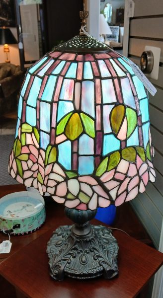Tiffany Style Lotus Water Lily Slag Table Lamp 