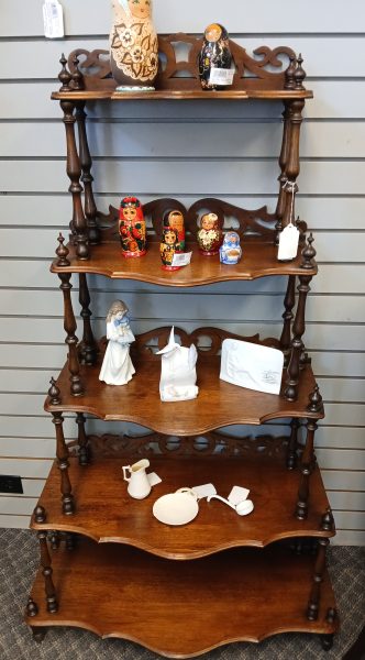 Vintage Victorian Five Tier Mahogany Shelf 