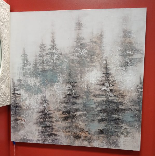 Abstract Acrylic Tree Scape Scene On Canvas 