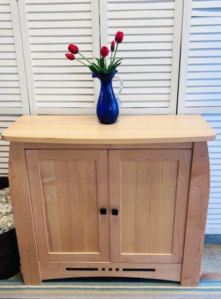 Colebrook Amish Custom Hard Maple Cabinet with Ebony Wood Detail