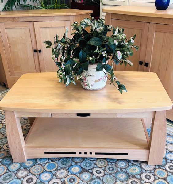 Colebrook Amish Custom Hard Maple Coffee Table w/Ebony Wood Inlay